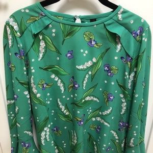 Marc Cain Collection Emerald Floral Bell SleeveTop